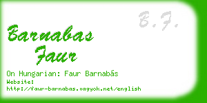 barnabas faur business card