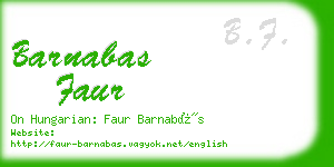 barnabas faur business card